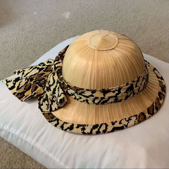 NWOT vtg French straw pith helmet aka 1950s coolie - Picture 6 of 6